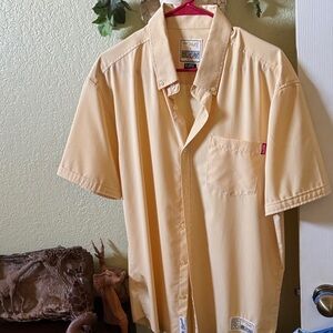 RSVLTS Men's Casual Light Yellow Button Down Shirt